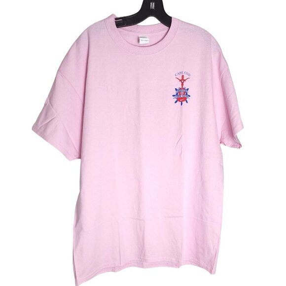 2019 Cape Cod Yarmouth Country Festival Pink Crew Neck T-Shirt | Gildan Ultra - Picture 1 of 12